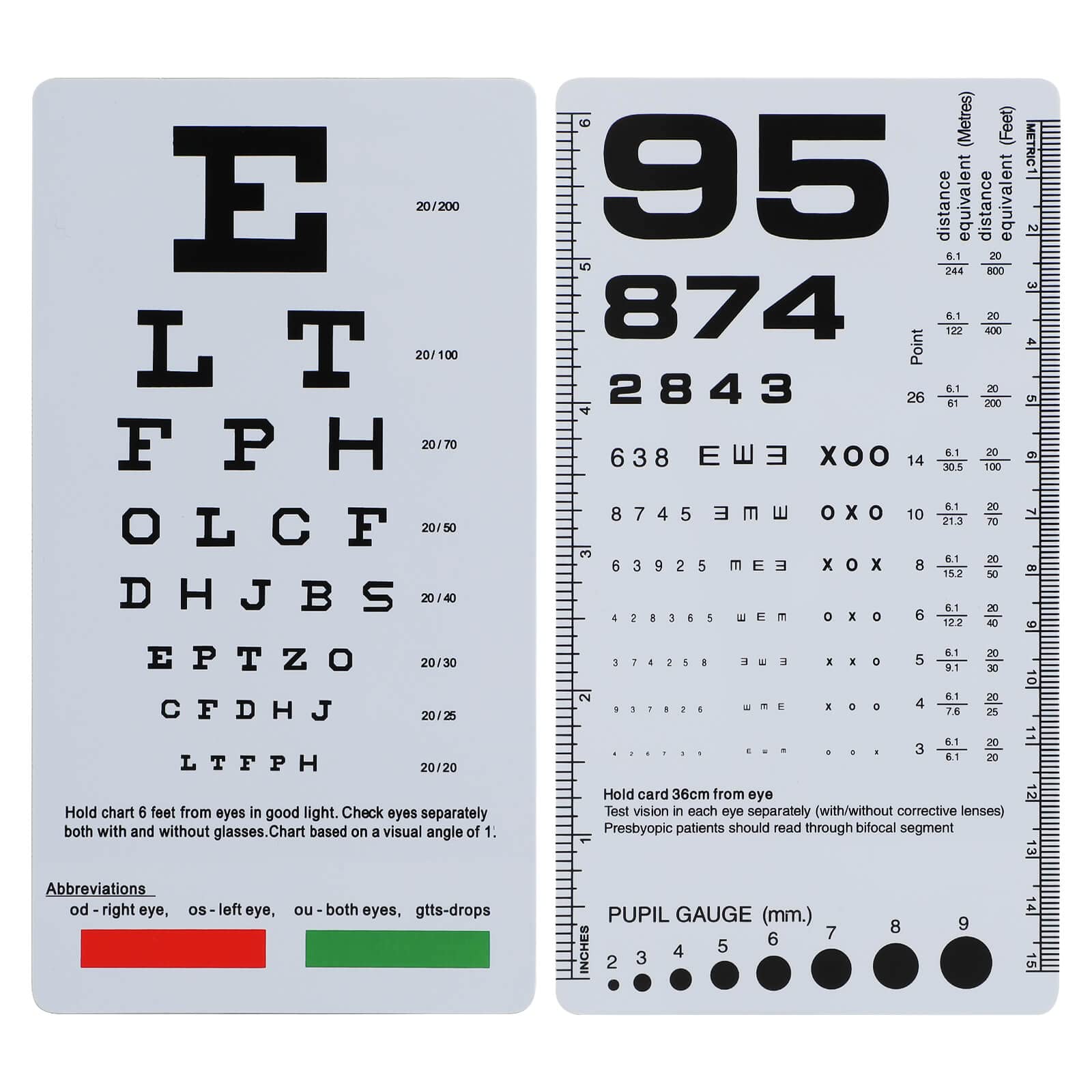 Tabla optométrica de bolsillo NOYOC - Vista 1